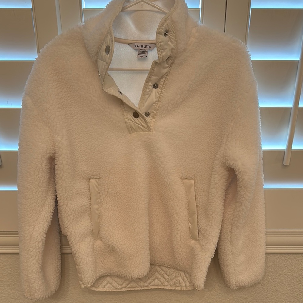 Athleta Off-White Fleece Pullover